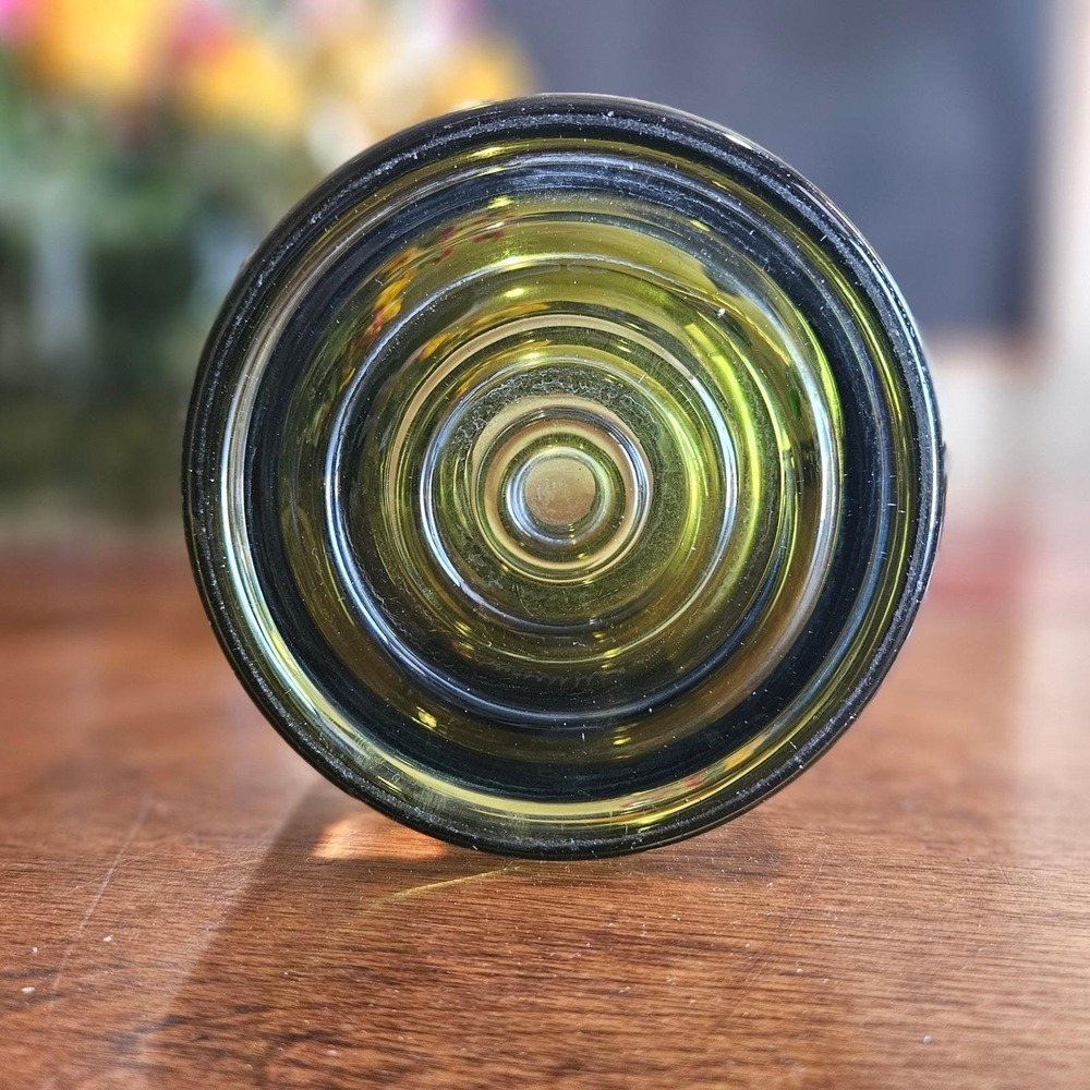 Tamara Aladin Riihimäen Lasi 1472 Olive Green Art Glass Vase Finland 10" Vtg - Picture 3 of 6